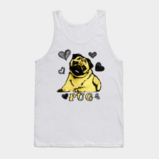 Adorable Puppy Pug Tank Top